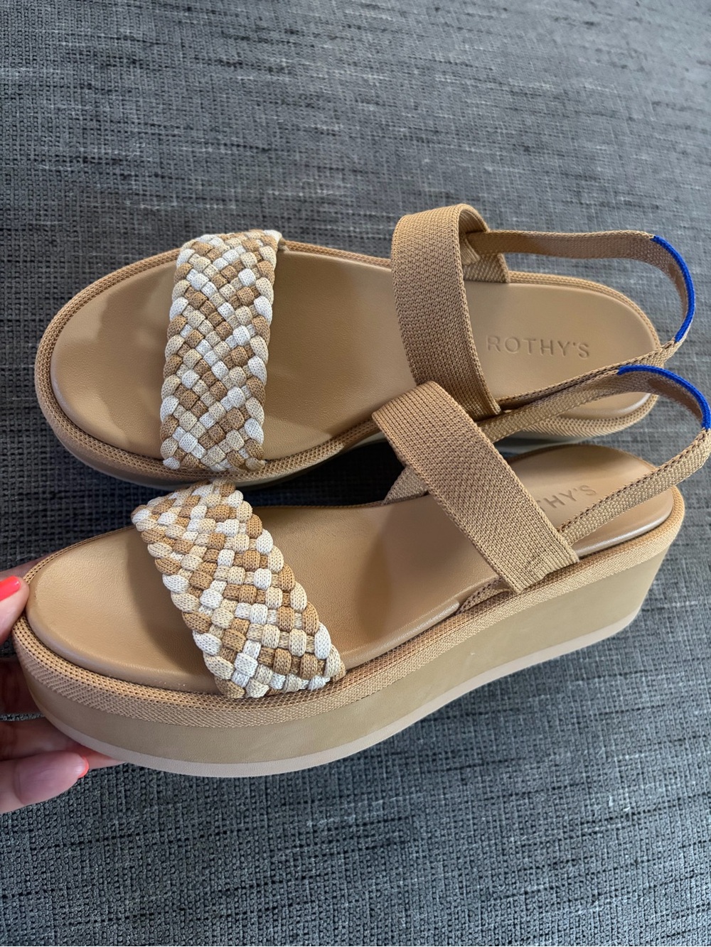 Rothy’s Platform Woven Ankle Strap Sandals Womens 8M